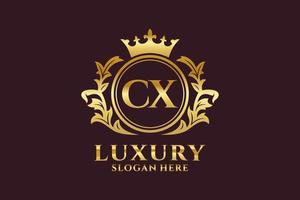 eerste cx brief Koninklijk luxe logo sjabloon in vector kunst voor luxueus branding projecten en andere vector illustratie.