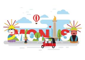 Heldere en leuke Monas Illustratie vector