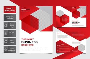 rood en wit corporate bi-fold brochure vector