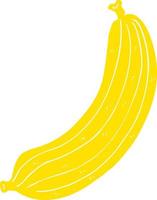 vlak kleur illustratie van een tekenfilm banaan vector