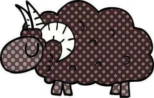 cartoon doodle zwart schaap vector