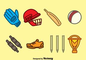 Hand getekende Cricket Element Vector