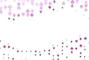 licht roze vector patroon met symbool van kaarten.