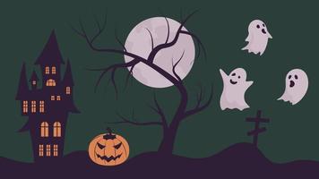 eng halloween landschap vector