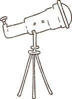 telescoop houtskooltekening vector