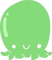 schattig vlak kleur stijl tekenfilm Octopus vector