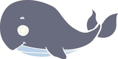 vlak kleur stijl tekenfilm walvis vector