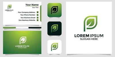 brief p ontwerp logo en branding kaart vector