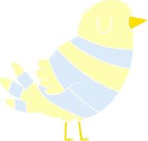 cartoon vogel in platte kleurstijl vector