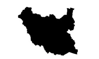 zuid Soedan kaart zwart silhouet Aan wit achtergrond vector