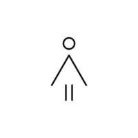 vrouw lineair abstract icoon. vrouw teken voor toilet. meisje wc pictogram voor badkamer. vector toilet symbool geïsoleerd