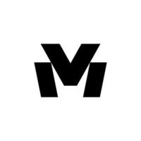 gemakkelijk zwart brief m of mv logo ontwerp sjabloon Aan wit achtergrond. geschikt voor ieder merk. vector