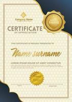 certificaatsjabloon met luxe. vector illustratie