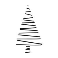 single hand- getrokken nieuw jaar en Kerstmis boom. tekening vector illustratie voor winter groet kaarten, affiches, stickers en seizoensgebonden ontwerp.
