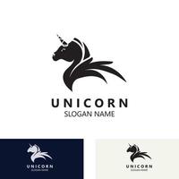 eenhoorn paard logo beeld ontwerp hoofd elegan sjabloon vector