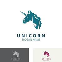 eenhoorn paard logo beeld ontwerp hoofd elegan sjabloon vector