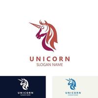 eenhoorn paard logo beeld ontwerp hoofd elegan sjabloon vector