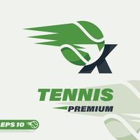 tennis bal alfabet X logo vector
