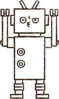 robot houtskool tekening vector