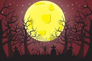 halloween viering met vol maan en vleermuizen in oktober vector