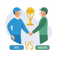 Indië vs Pakistan. Internationale krekel toernooi 2022. vector