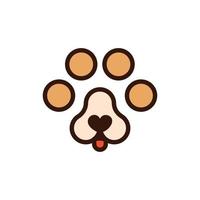 poot hond dier huisdier illustratie logo vector