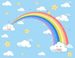 schattig pastel regenboog achtergrond vector