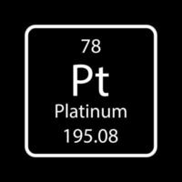 platina symbool. scheikundig element van het periodiek systeem. vectorillustratie. vector