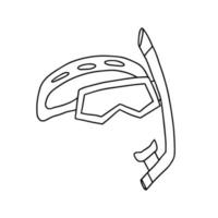 tekening duiken masker voor snorkelen. hand- getrokken zee duiken masker vector