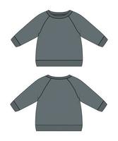 lang mouw raglan sweater technisch mode vlak schetsen vector illustratie sjabloon voor vrouwen en Dames