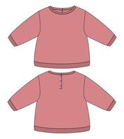 lang mouw sweater technisch mode vlak schetsen vector illustratie sjabloon voor kinderen.