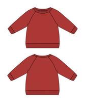 lang mouw raglan sweater technisch mode vlak schetsen vector illustratie sjabloon voor vrouwen en Dames