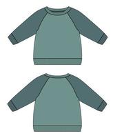 lang mouw raglan sweater technisch mode vlak schetsen vector illustratie sjabloon voor vrouwen en Dames