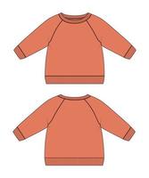 lang mouw raglan sweater technisch mode vlak schetsen vector illustratie sjabloon voor vrouwen en Dames