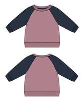 lang mouw raglan sweater technisch mode vlak schetsen vector illustratie sjabloon voor vrouwen en Dames