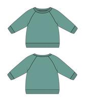 lang mouw raglan sweater technisch mode vlak schetsen vector illustratie sjabloon voor vrouwen en Dames