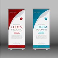 professionele roll-up banner in rood en blauw vector