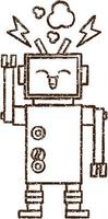 robot houtskool tekening vector