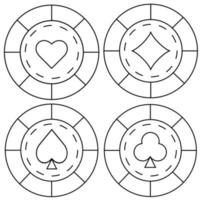 casino chips voor poker of roulette. elementen naar ontwerp logo, website of achtergrond. vector illustratie.