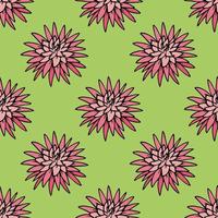 naadloos patroon met roze bloemen Aan groen achtergrond. vector afbeelding.