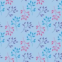 naadloos patroon met paars, roze en blauw takken Aan licht blauw achtergrond. vector afbeelding.