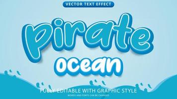 oceaan piraat tekst effect bewerkbare met grafisch stijl vector