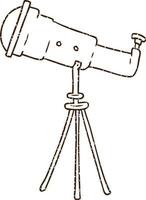 telescoop houtskooltekening vector