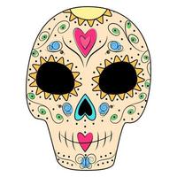 dag van de dood. dia de los muertos. Mexico. suiker schedel Aan een transparant achtergrond. sticker. icoon vector