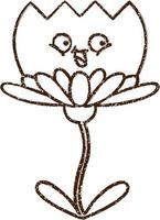 bloem houtskool tekening vector