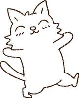 wandelen kat houtskool tekening vector