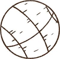 basketbal houtskool tekening vector