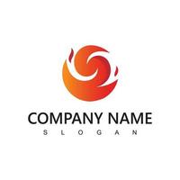 brand vlam logo ontwerp sjabloon. creatief cirkel brandwond brand logo concept icoon vector