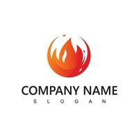 brand vlam logo ontwerp sjabloon. creatief cirkel brandwond brand logo concept icoon vector