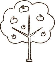 appelboom houtskooltekening vector